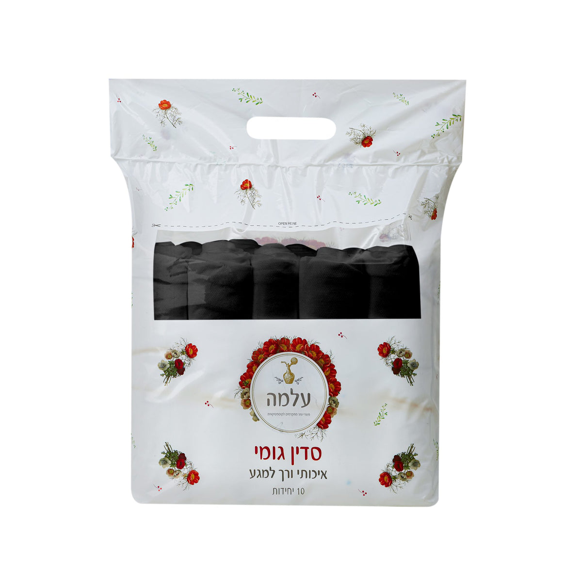 מארז 10 יח' – סדין למיטת קוסמטיקאית עם גומי בצבע שחור Black