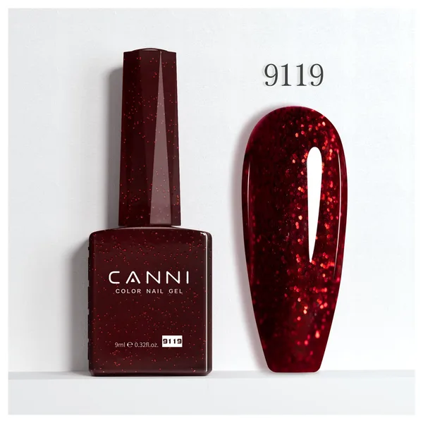 לק ג'ל CANNI 9119 – בורדו נצנצים