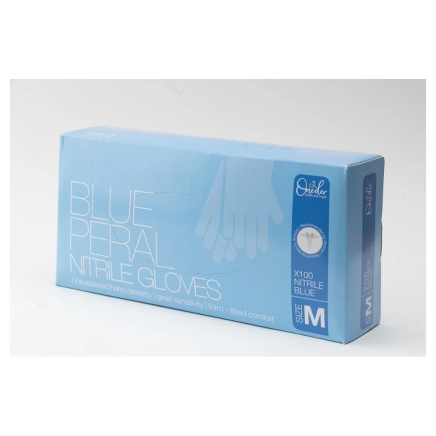 כפפות ניטריל כחולות Oneder Blue Peral 3.5 גרם – 100 יח' בקופסה