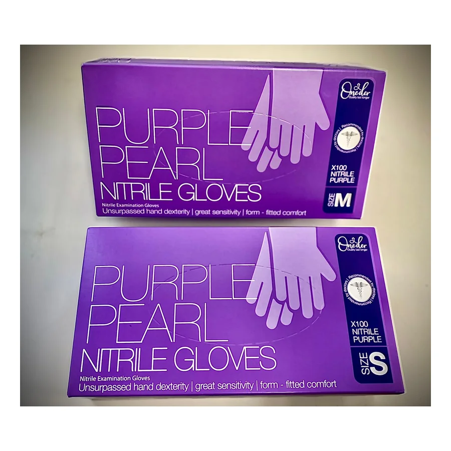 כפפות ניטריל סגולות Oneder Purple Pearl 6 גרם – 100 יח' בקופסה