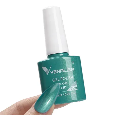 לק ג׳ל VENALISA 729 ירוק כהה פנינה